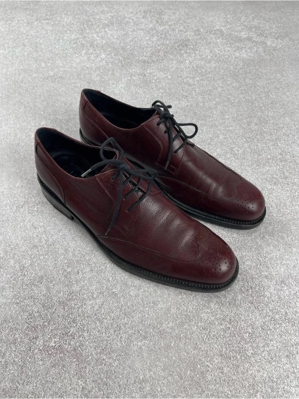 Gucci Men's Burgundy Leather Derby Oxfords